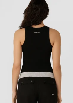 Lorna Jane LJ Basics Rib Tank Black Outlet