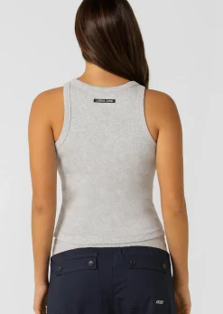 Lorna Jane LJ Basics Rib Tank LightGreyMarl New