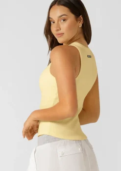 Lorna Jane LJ Basics Rib Tank LemonCream Sale