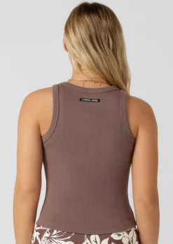 Lorna Jane LJ Basics Rib Tank Stone Best