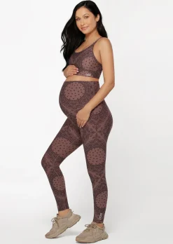 Lorna Jane LJ Maternity Full Length Leggings BandanaPrint Hot