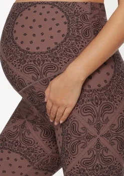 Lorna Jane LJ Maternity Full Length Leggings BandanaPrint Hot