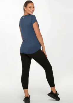 Lorna Jane LJ Maternity Over Bump Active Tee PebbleBlue