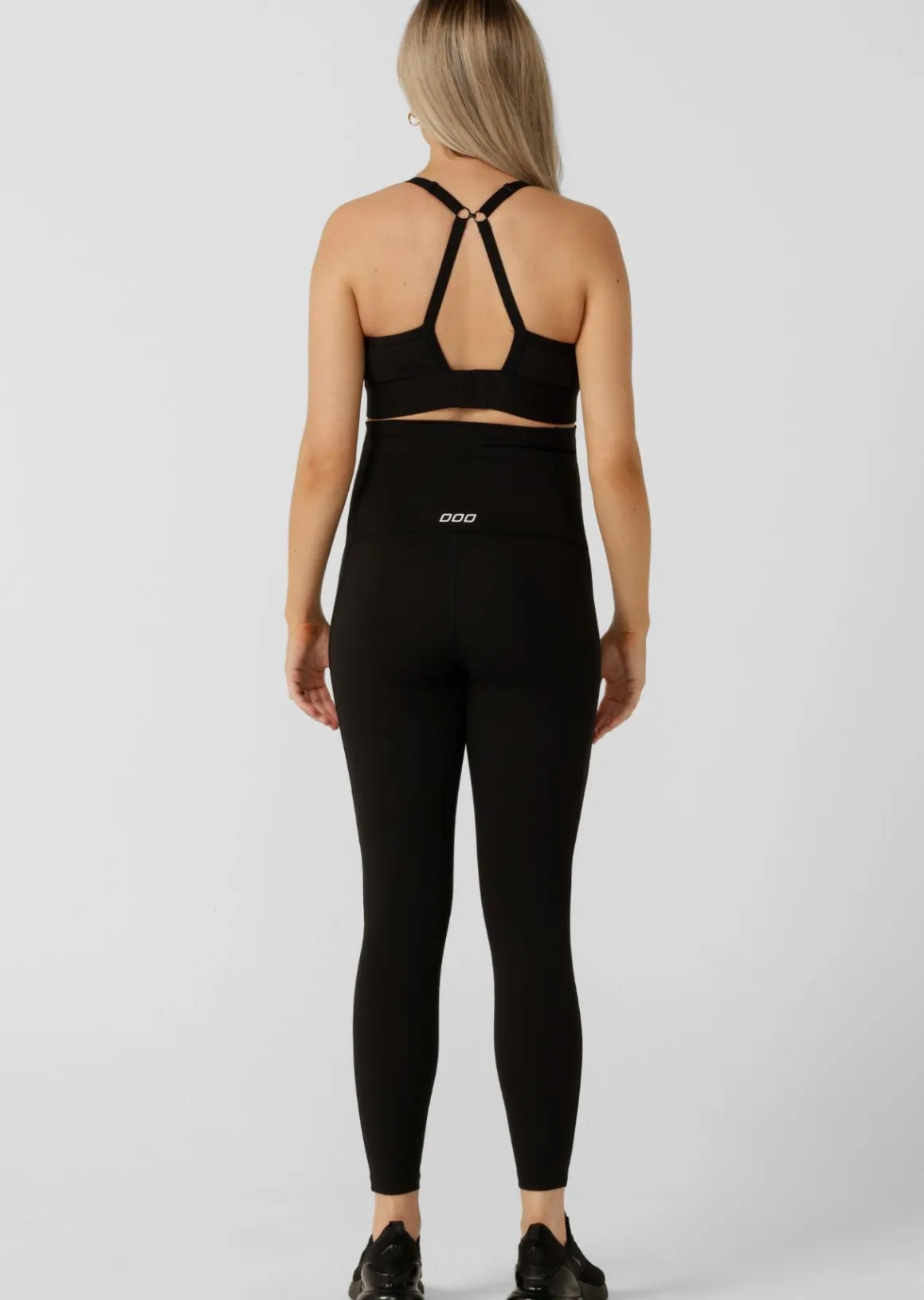 Lorna Jane LJ Maternity Phone Pocket Ankle Biter Leggings Black Clearance