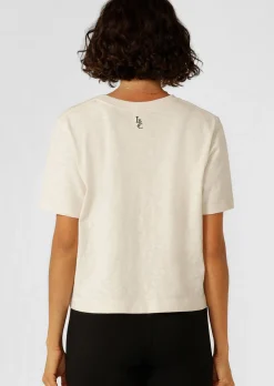 Lorna Jane LJC Heritage Textured T-Shirt Cream Outlet