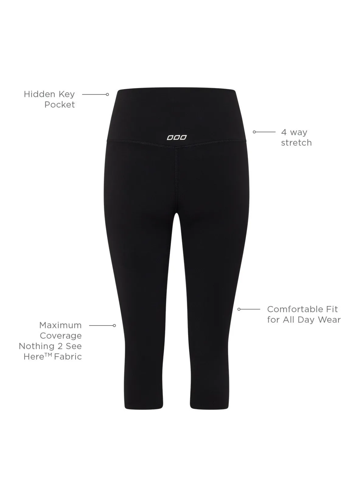 Lorna Jane Lotus 3/4 Leggings Black Sale