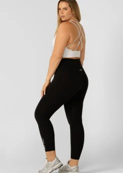 Lorna Jane Lotus Ankle Biter Leggings Black Hot