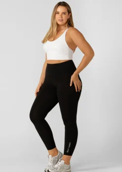Lorna Jane Lotus Ankle Biter Leggings Black Hot