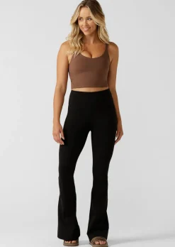 Lorna Jane Lotus Flared Full Length Leggings Black Sale