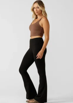 Lorna Jane Lotus Flared Full Length Leggings Black Sale