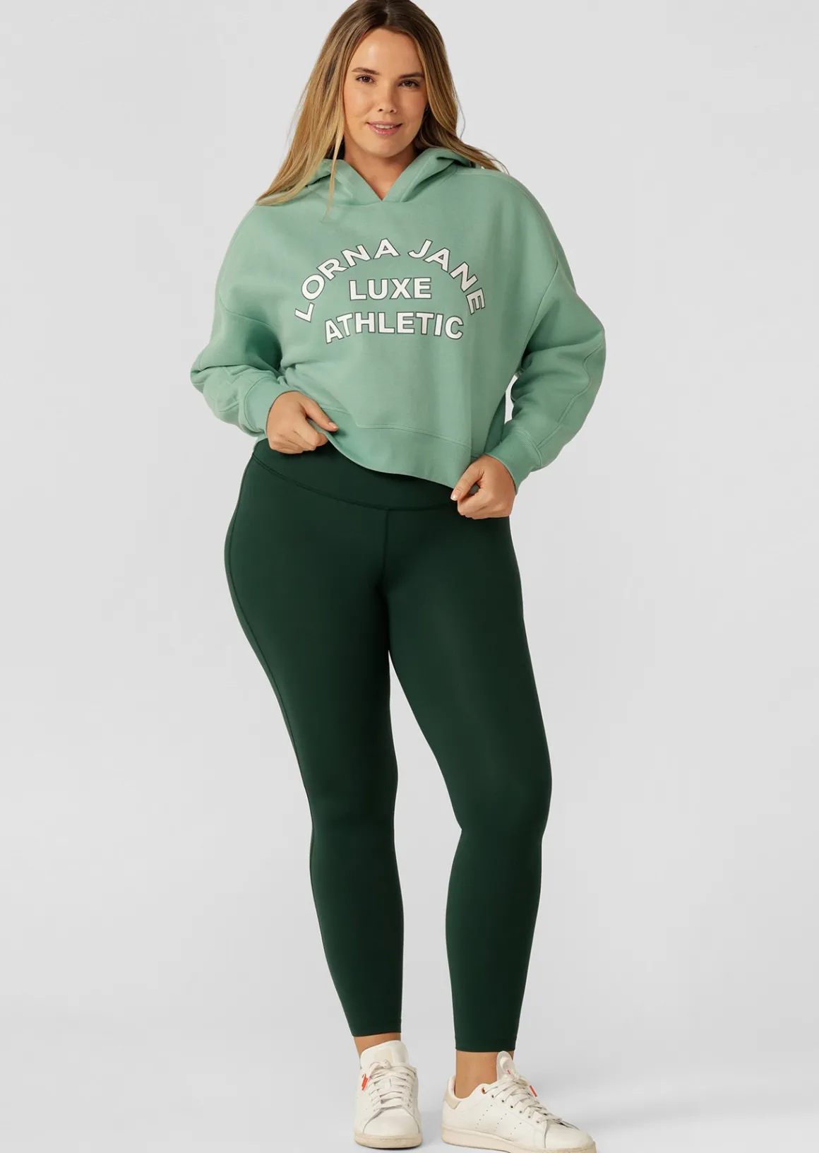 Lorna Jane Lotus Limited Edition Cropped Hoodie GreenJuice Best