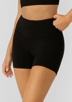 Lorna Jane Lotus Limited Edition No Chafe 12cm Bike Shorts Black Clearance