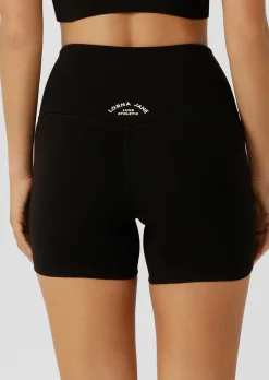 Lorna Jane Lotus Limited Edition No Chafe 12cm Bike Shorts Black Clearance