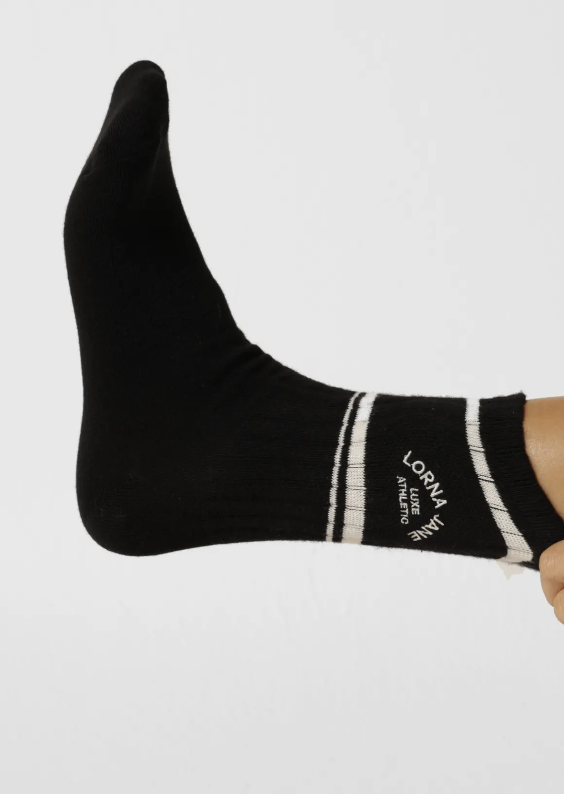 Lorna Jane Lotus Limited Edition Quarter Crew Sock Black Best