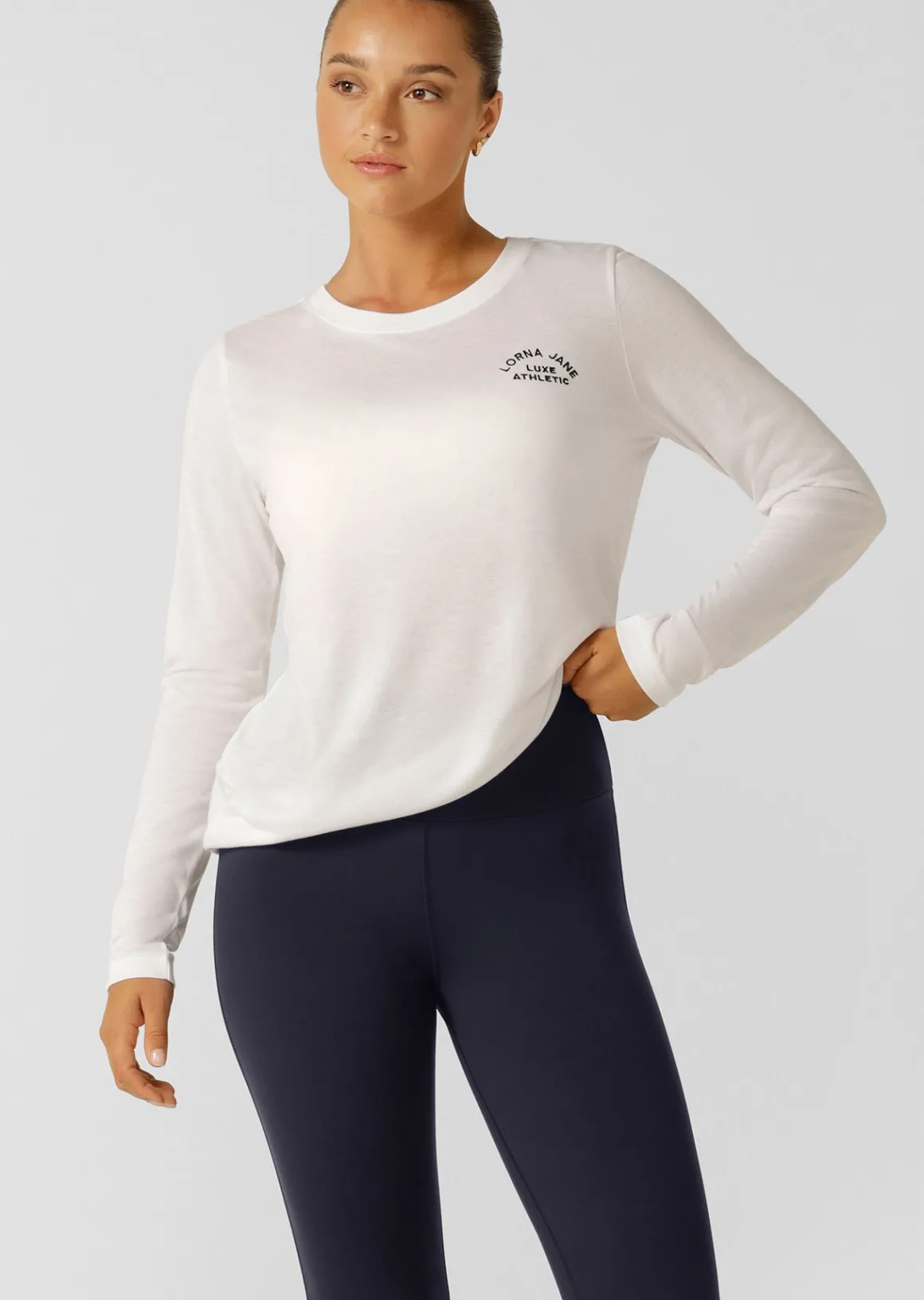Lorna Jane Lotus Long Sleeve Top White Best