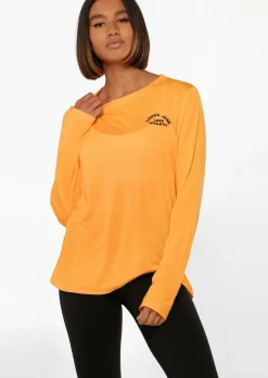 Lorna Jane Lotus Long Sleeve Top MangoSorbet Hot