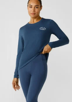 Lorna Jane Lotus Long Sleeve Top AcademyBlue