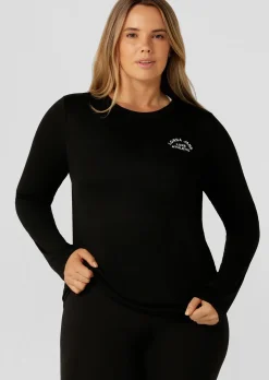 Lorna Jane Lotus Long Sleeve Top Black New