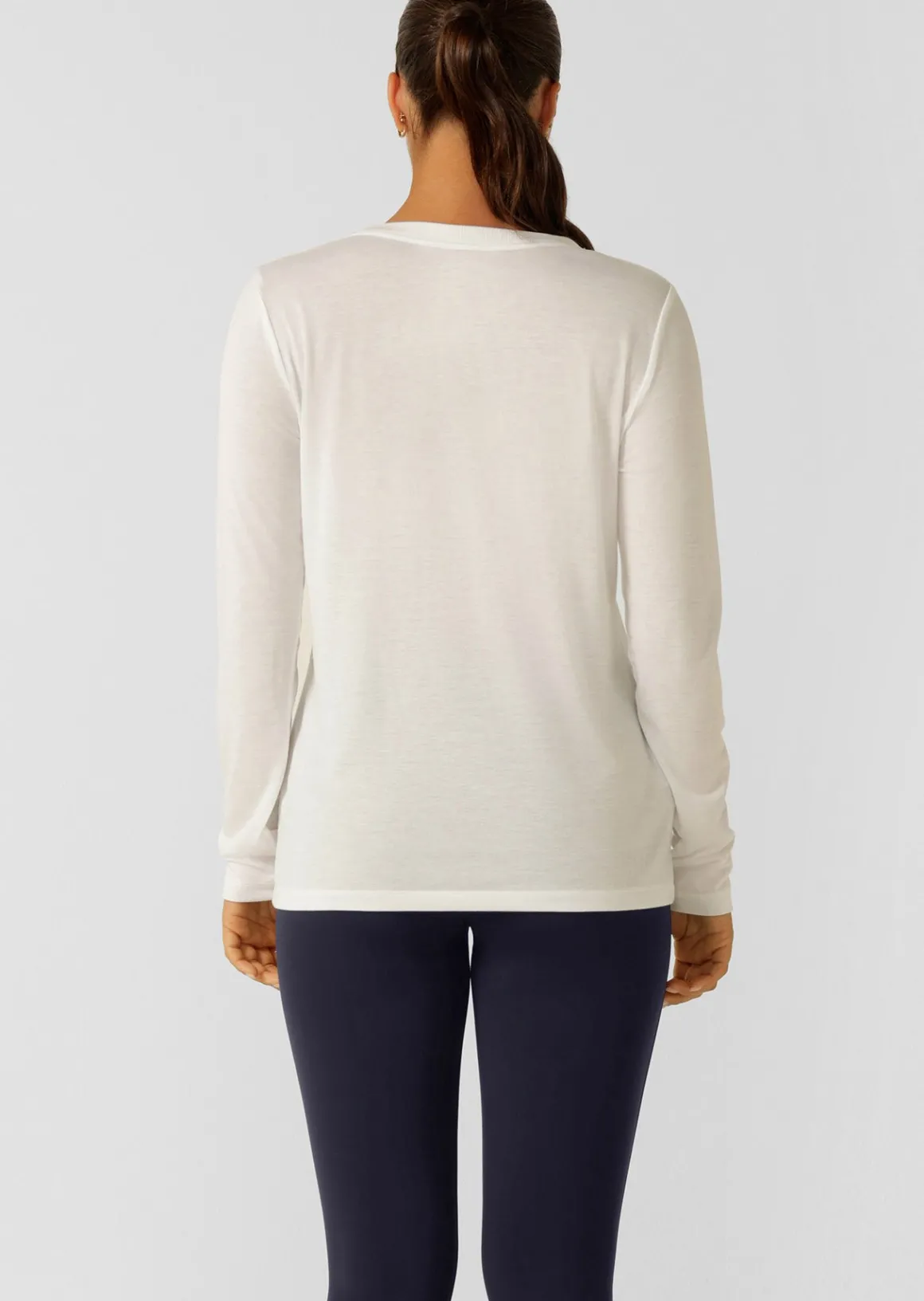 Lorna Jane Lotus Long Sleeve Top Porcelain New
