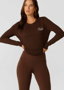 Lorna Jane Lotus Long Sleeve Top Espresso Hot