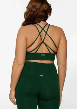Lorna Jane Lotus Longline Sports Bra DarkGreen