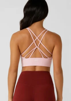 Lorna Jane Lotus Longline Sports Bra SweetPink Clearance