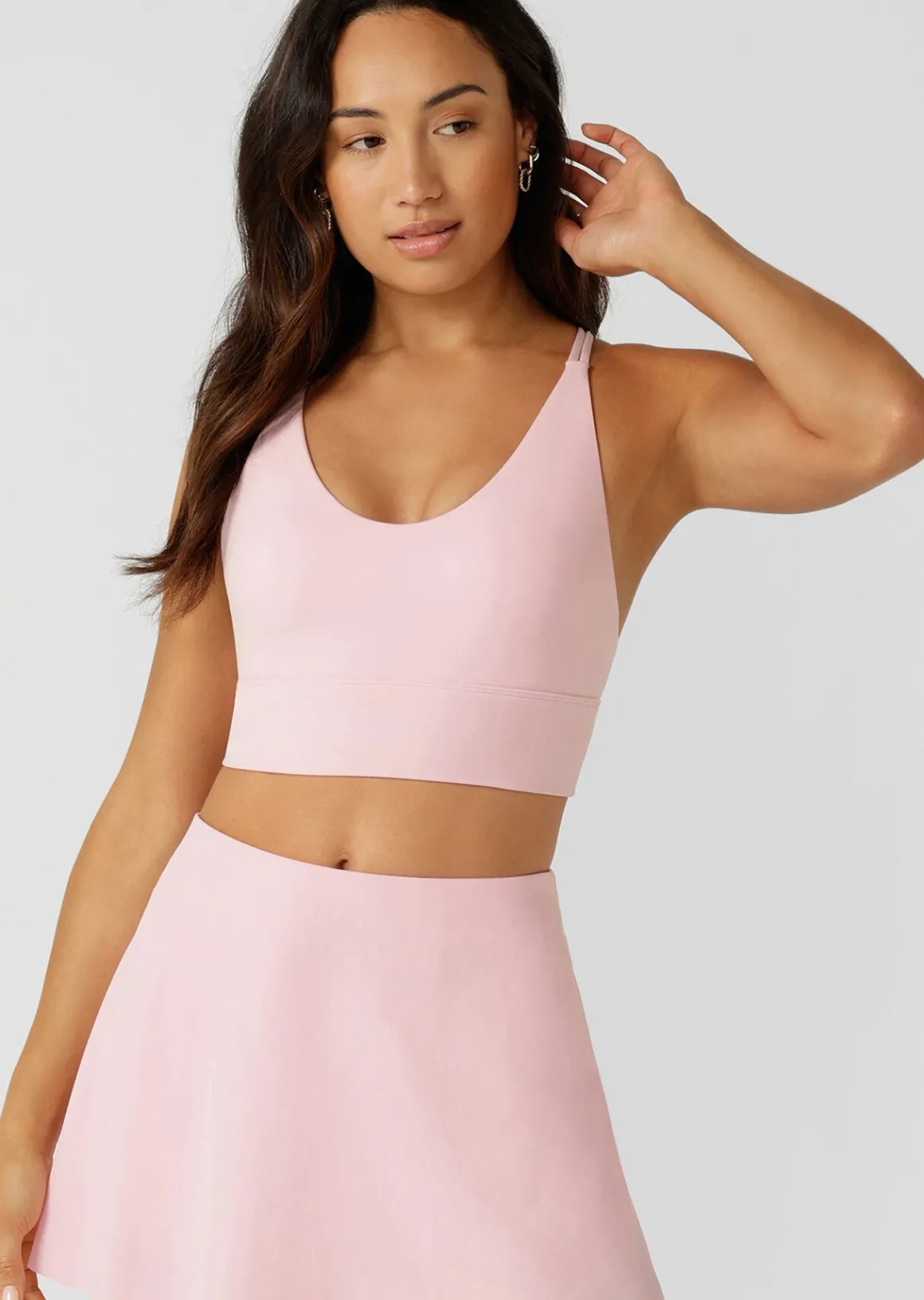 Lorna Jane Lotus Longline Sports Bra SweetPink Clearance