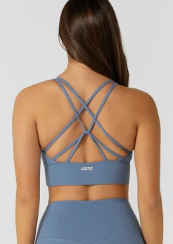 Lorna Jane Lotus Longline Sports Bra MoonlightBlue Clearance