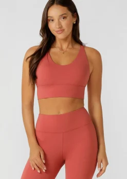 Lorna Jane Lotus Longline Sports Bra Earth Best