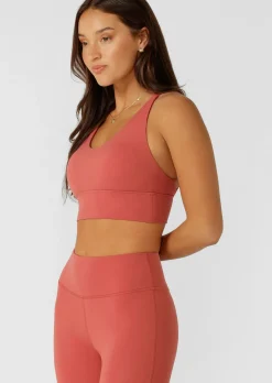 Lorna Jane Lotus Longline Sports Bra Earth Best