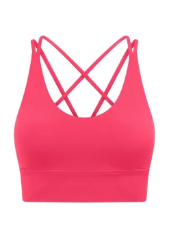 Lorna Jane Lotus Longline Sports Bra NeonRaspberry Hot