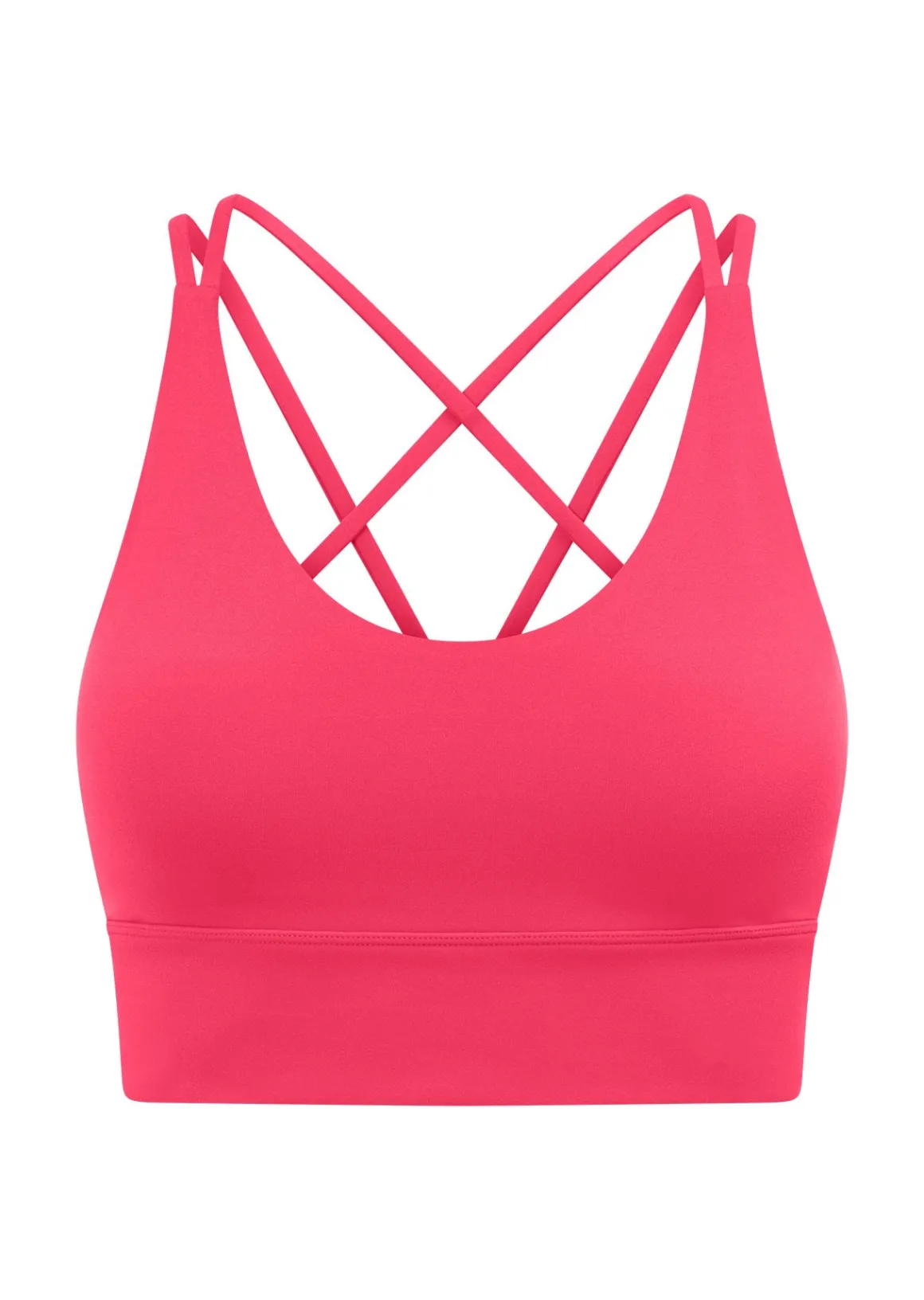 Lorna Jane Lotus Longline Sports Bra NeonRaspberry Hot