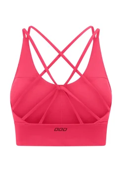 Lorna Jane Lotus Longline Sports Bra NeonRaspberry Hot