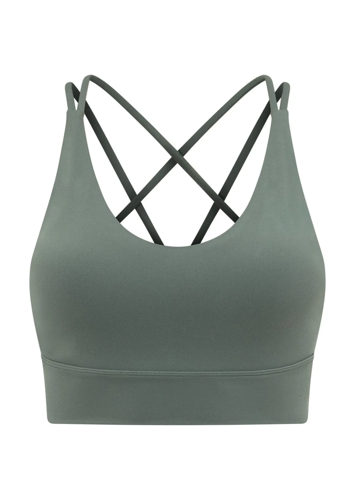 Lorna Jane Lotus Longline Sports Bra DarkMatcha Discount