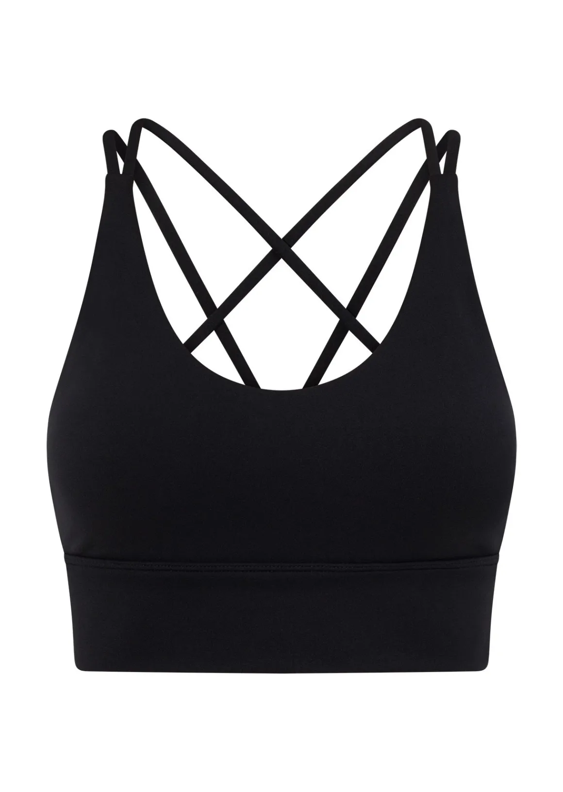 Lorna Jane Lotus Longline Sports Bra Black Outlet