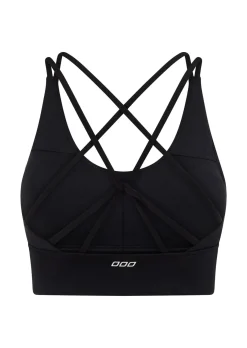 Lorna Jane Lotus Longline Sports Bra Black Outlet