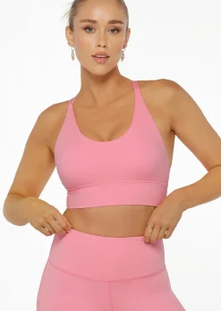 Lorna Jane Lotus Longline Sports Bra VividBubblegum