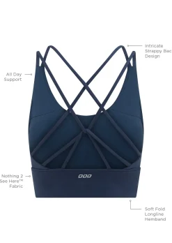 Lorna Jane Lotus Longline Sports Bra NightTimeBlue Sale