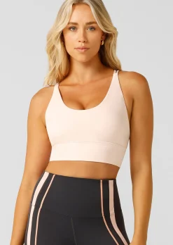 Lorna Jane Lotus Longline Sports Bra Petal Sale