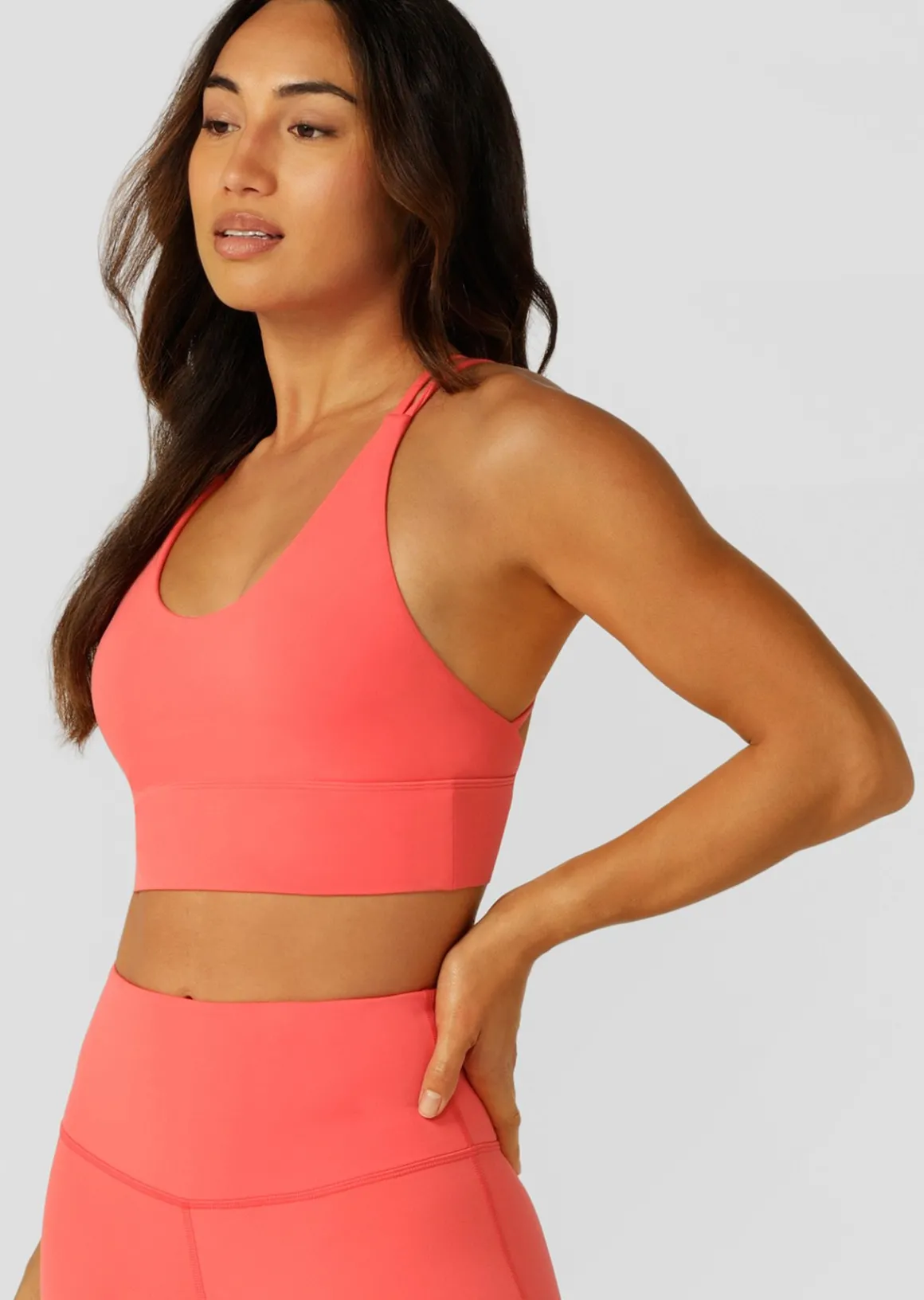 Lorna Jane Lotus Longline Sports Bra Strawberry Online