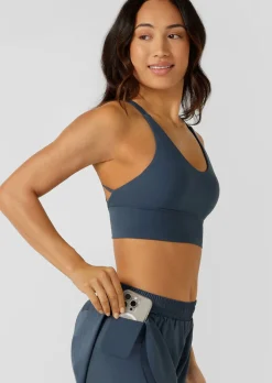 Lorna Jane Lotus Longline Sports Bra PaleIndigo