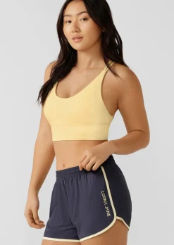 Lorna Jane Lotus Longline Sports Bra LemonCream Sale