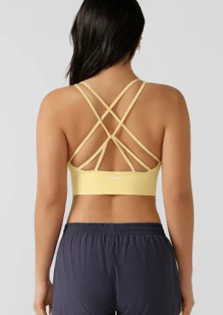 Lorna Jane Lotus Longline Sports Bra LemonCream Sale