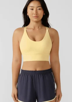 Lorna Jane Lotus Longline Sports Bra LemonCream Sale