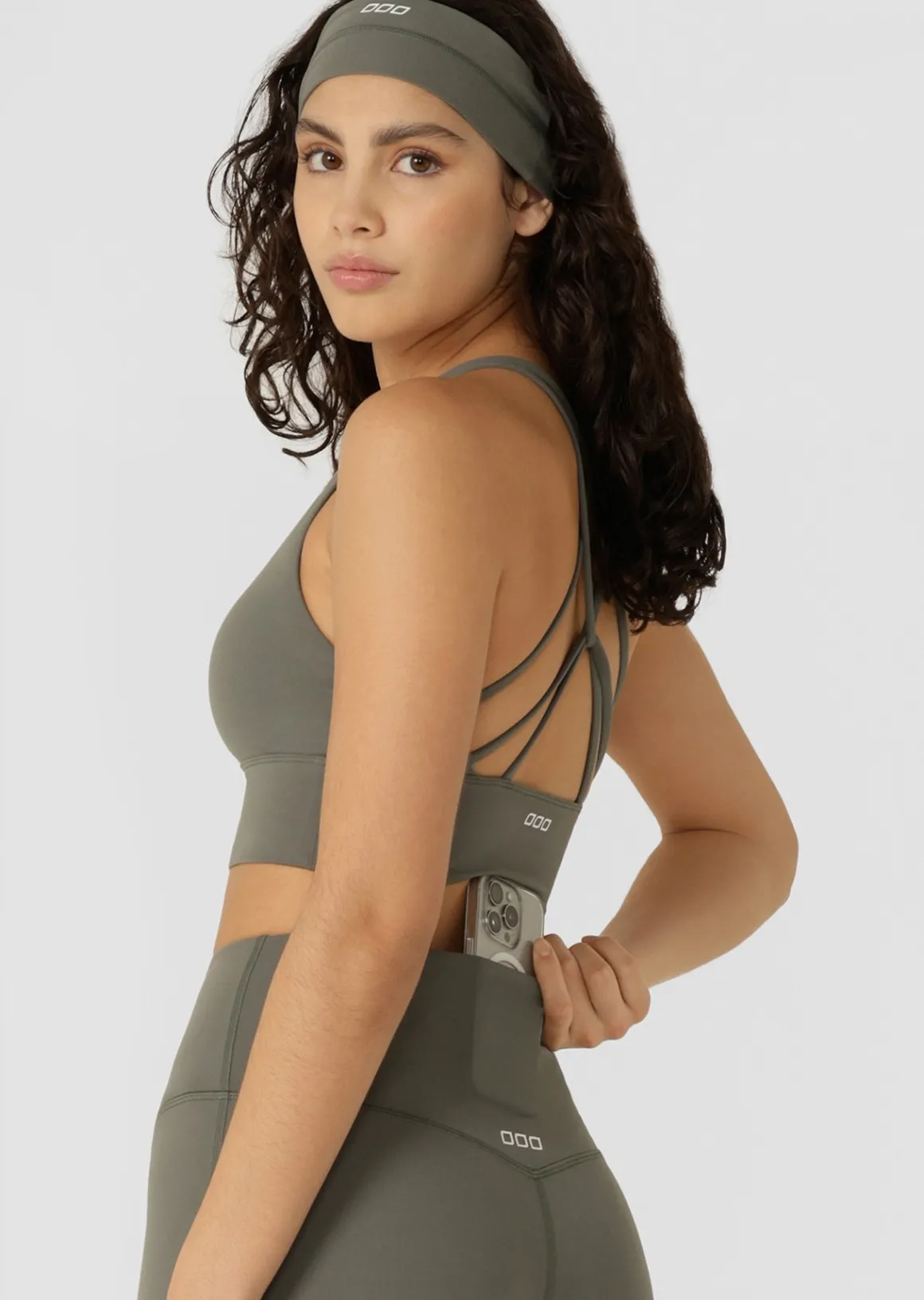 Lorna Jane Lotus Longline Sports Bra AgaveGreen Hot