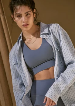 Lorna Jane Lotus Longline Sports Bra PowderGrey Discount