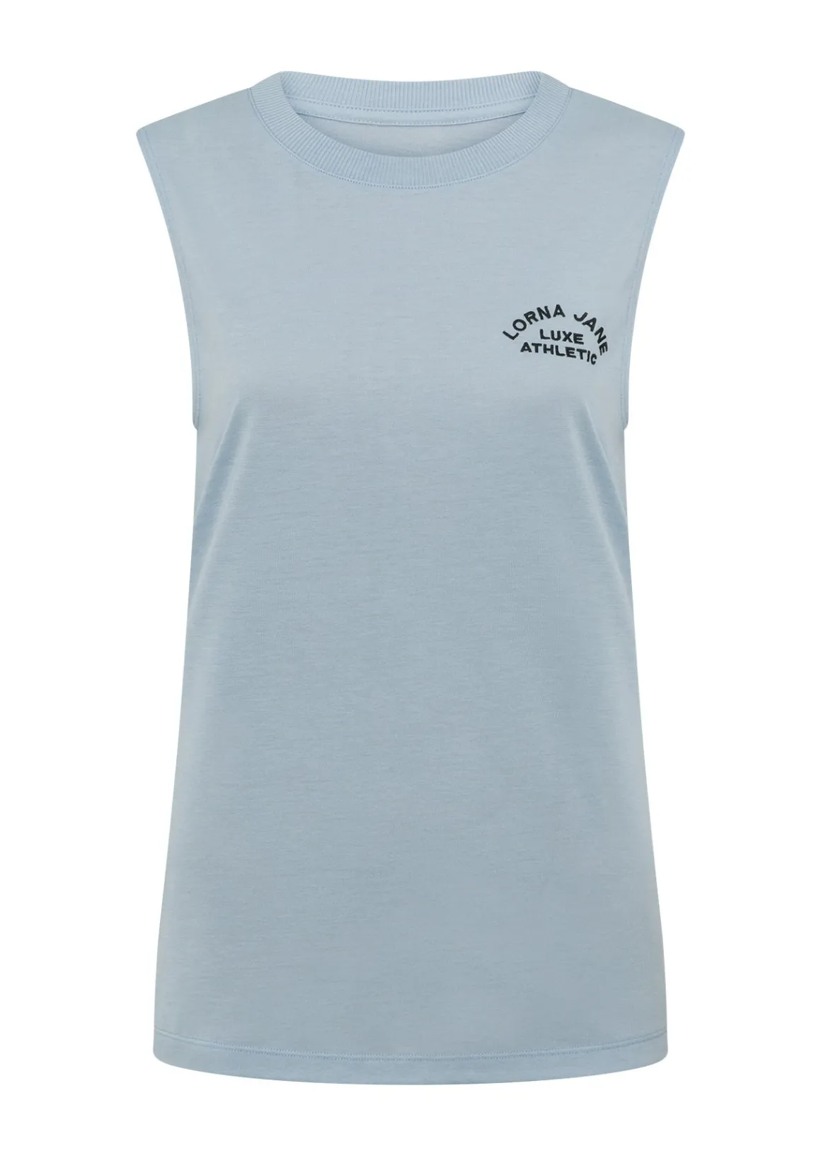Lorna Jane Lotus Muscle Tank LightGlacierBlue New