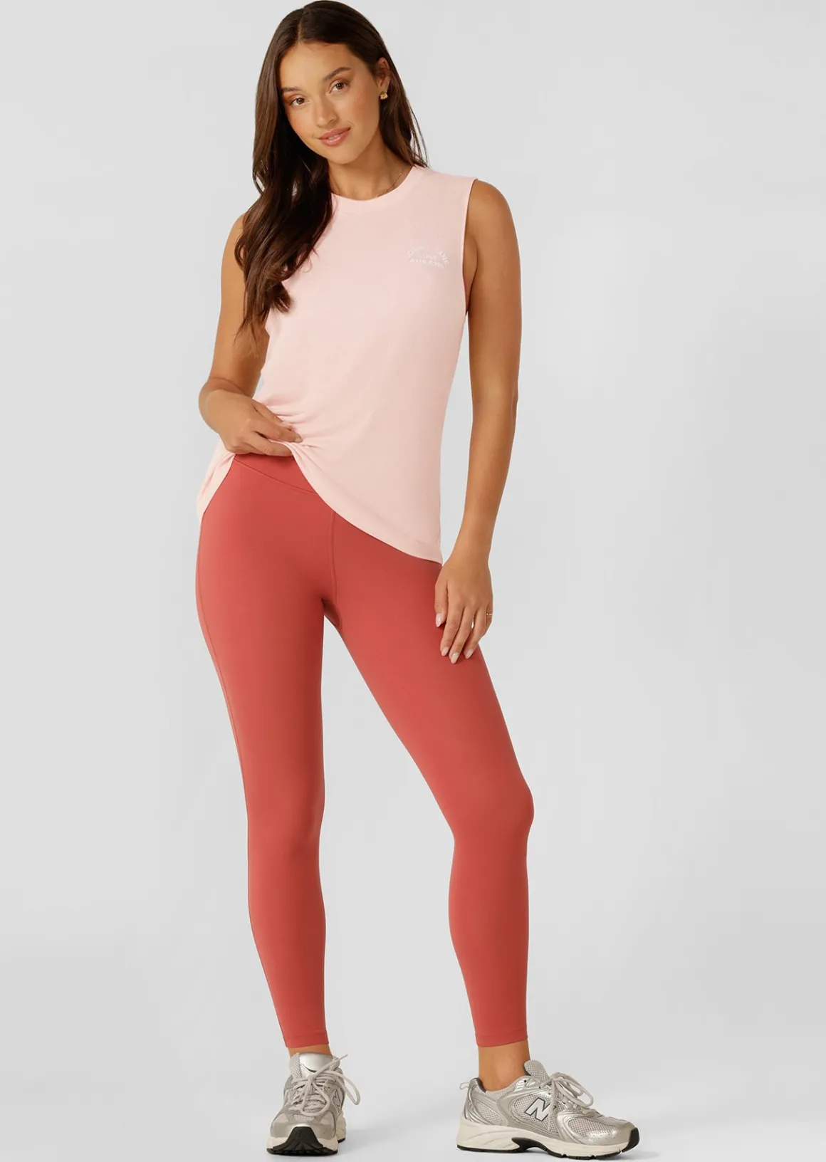 Lorna Jane Lotus Muscle Tank SunkissedPeach Sale