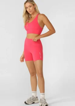 Lorna Jane Lotus No Chafe Phone Pocket 16cm Bike Shorts NeonRaspberry Outlet
