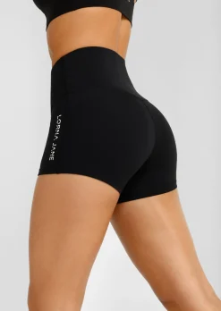 Lorna Jane Lotus No Chafe Phone Pocket 9cm Bike Shorts RecycledBlack Discount